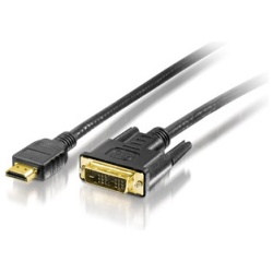Equip Kábel - 119322 (HDMI-DVI(18+1) kábel, aranyozott, 2m)