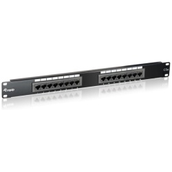 Equip Patch panel - 235316 (16 port, Cat5e, 1U, árnyékolatlan, fekete)