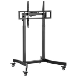Equip TV állvány - 650631 (55"-100" álló, dönthető, állítható magasság, gurulós, motoros, Max.:120kg, fekete)