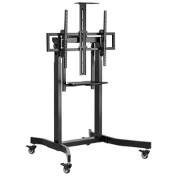 Equip TV állvány - 650633 (55"-100" álló, dönthető, állítható magasság, gurulós, motoros, Max.:120kg, fekete)