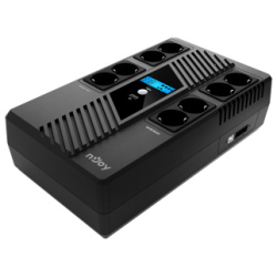 NJOY Szünetmentes 800VA - Token 800 (2x4 Schuko, line-interaktív,HID USB, LCD, túlfeszültség védett, fekete)
