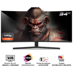 Spirit of Gamer Monitor 34" - EPIC 34" (VA, 21:9, 3440x1440, 1ms, 165 Hz, 400 cd/m2, 4000:1, HDMI/DP/3,5 mm Jack)