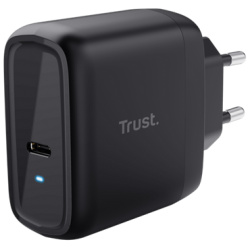 Trust Telefon töltő - Maxo (1port 65W USB-C; fekete; hálózati csatlakozó; telefon és notebook töltésére (5-20V))