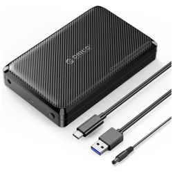 Orico Külső HDD/SSD Ház 2.5"/3,5" - DDW35-C3-EU-BK (USB-C to USB-A/C, Max.: 18TB, fekete)